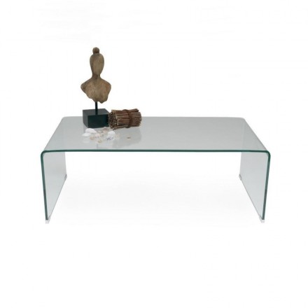 Mesa de centro 110x60 de cristal curvado y templado de una pieza MURANO