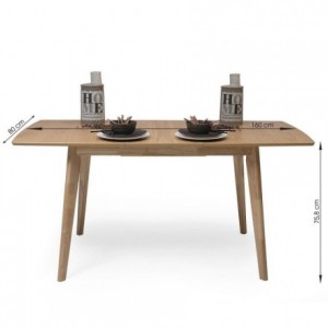 Conjunto de comedor de diseño nórdico MELAKA mesa extensible roble y 4 sillas