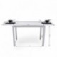 Mesa de cocina extensible PARIS WHITE sobre de cristal y estructura en metal blanco 110/170x70cm