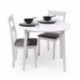 Conjunto de comedor DALLAS WHITE mesa de comedor redonda 90x55 extensible y 2 sillas de comedor