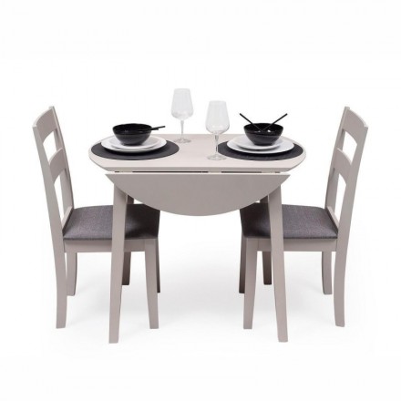 Conjunto de comedor TOWER 100. Mesa redonda de 100 cm y 4 sillas TOWER