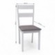 Conjunto de comedor KANSAS & DALLAS WHITE mesa 112x72 cm. y 4 sillas de comedor color blanco