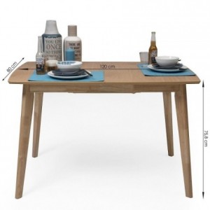 Conjunto de comedor de diseño nórdico MELAKA mesa extensible y 4 sillas tapizadas