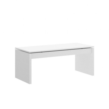 Mesa de centro elevable SIDE tablero de partículas melaminizado color blanco brillo o natural 99x60x43/53 cm