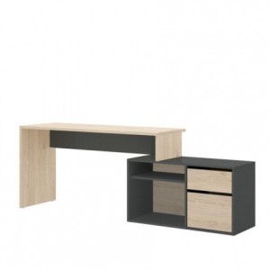 Mesa escritorio ROX color blanco/natural, grafito/natural o blanco 92x139x75 cm / 51x200-230x75 cm