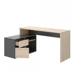 Mesa escritorio ROX color blanco/natural, grafito/natural o blanco 92x139x75 cm / 51x200-230x75 cm