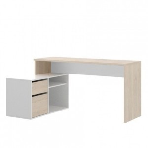 Mesa escritorio ROX color blanco/natural, grafito/natural o blanco 92x139x75 cm / 51x200-230x75 cm