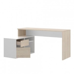 Mesa escritorio ROX color blanco/natural, grafito/natural o blanco 92x139x75 cm / 51x200-230x75 cm