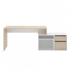 Mesa escritorio ROX color blanco/natural, grafito/natural o blanco 92x139x75 cm / 51x200-230x75 cm