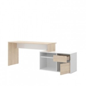 Mesa escritorio ROX color blanco/natural, grafito/natural o blanco 92x139x75 cm / 51x200-230x75 cm