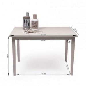 Mesa de comedor o cocina KANSAS de 112 x 74 cm. Madera lacada color gris