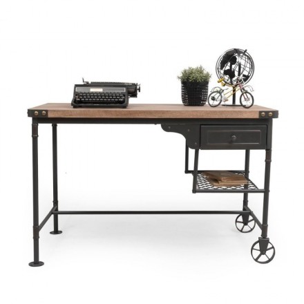 Mesa escritorio de estilo vintage SEATTLE con cajón 120x60 cm