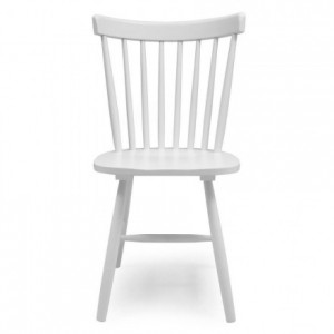 Conjunto de comedor de diseño nórdico colonial VICKY MELAKA mesa extensible roble y blanco y 4 sillas blanco
