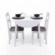 Mesa de comedor o cocina extensible redonda DALLAS de 90x55 cm. Madera lacada color blanco