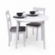 Mesa de comedor o cocina extensible redonda DALLAS de 90x55 cm. Madera lacada color blanco