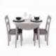 Mesa de comedor o cocina extensible redonda DALLAS de 90x55 cm. Madera lacada color GRIS