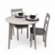 Mesa de comedor o cocina extensible redonda DALLAS de 90x55 cm. Madera lacada color GRIS