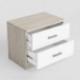 Mesita de dos cajones NORDIC tablero de partículas melaminizado color blanco / blanco y sahara 50x33,4x41,8 cm
