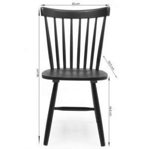 Conjunto de comedor de diseño nórdico colonial VICKY MELAKA mesa extensible roble y 4 sillas negras