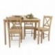Conjunto de comedor o cocina GOLF mesa y 4 sillas color negro, blanco o natural