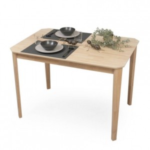 Conjunto de comedor o cocina GOLF mesa y 4 sillas color negro, blanco o natural