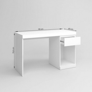 Mesa escritorio BORO tablero de partículas melaminizado color blanco mate 120x50x75,5 cm