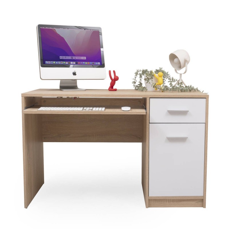 Mesa escritorio KENTO tablero de partículas melaminizado color cambrián y  blanco 120x59x76 cm - Tienda de Mesas - Centro Mueble Online