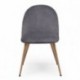 Pack de 4 sillas MADEIRA tela velvet color gris oscuro o claro y tela con detalles florales y patas de metal acabado madera