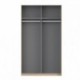 Armario de 2 puertas correderas WINTER acabado laminado sintético blanco o roble sonoma con franja blanca o roble 120x62x210 cm