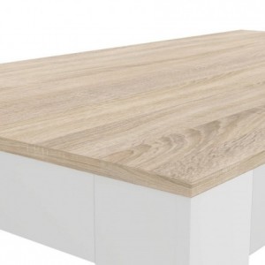 Mesa de comedor MIRA color blanco, roble sonoma o blanco y roble sonoma