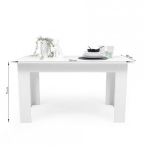 Mesa de comedor MIRA color blanco, roble sonoma o blanco y roble sonoma