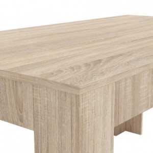 Mesa de comedor MIRA color blanco, roble sonoma o blanco y roble sonoma