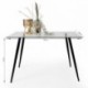 Conjunto de comedor CAIRO ZUNI mesa de cristal 120x80 cm y 6 sillas tapizadas color gris