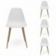 Conjunto de comedor ROSSET NORDIC mesa de cristal de 140x90 cm y 4 sillas nórdicas