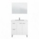 Mueble de baño + espejo AKTIVA color blanco brillo / gris ceniza de 80x45x 80 cm (LAVABO NO INCLUIDO)