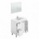 Mueble de baño + espejo AKTIVA color blanco brillo / gris ceniza de 80x45x 80 cm (LAVABO NO INCLUIDO)