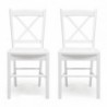 Pack de 2 sillas de comedor o cocina GOLF estructura de madera color blanco, negro o madera milán natural