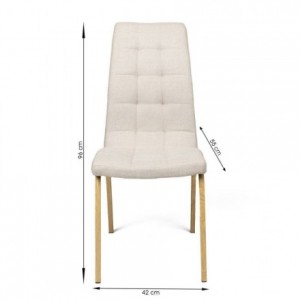 Conjunto de comedor GEMA ROSSET, mesa de cristal 140x90 cm, 4 sillas tapizadas color beige