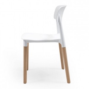 Conjunto de comedor CALAS TOWER WHITE 100, mesa redonda de 100 cm, 4 sillas de diseño nórdico