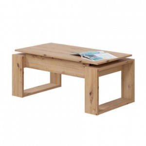 Mesa de centro elevable NOVA tablero de partículas melaminizado color roble nodi 105x50/70x45/54 cm