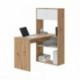 Mesa escritorio con estantería DUO color blanco artik y roble nodi