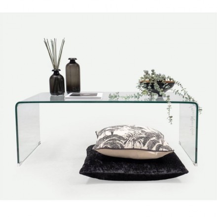 Mesa de centro de cristal curvado de una pieza MURANO de 110x60x38 cm