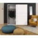 Armario de 2 puertas correderas WINTER acabado laminado sintético blanco o roble sonoma con franja blanca o roble 200x62x210 cm