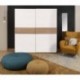 Armario de 2 puertas correderas WINTER acabado laminado sintético blanco o roble sonoma con franja blanca o roble 200x62x210 cm