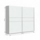 Armario de 2 puertas correderas WINTER acabado laminado sintético blanco o roble sonoma con franja blanca o roble 200x62x210 cm