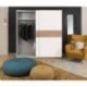 Armario de 2 puertas correderas WINTER acabado laminado sintético blanco o roble sonoma con franja blanca o roble 200x62x210 cm