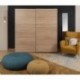 Armario de 2 puertas correderas WINTER acabado laminado sintético blanco o roble sonoma con franja blanca o roble 200x62x210 cm