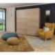 Armario de 2 puertas correderas WINTER acabado laminado sintético blanco o roble sonoma con franja blanca o roble 200x62x210 cm