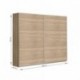 Armario de 2 puertas correderas WINTER acabado laminado sintético blanco o roble sonoma con franja blanca o roble 200x62x210 cm
