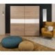Armario de 2 puertas correderas WINTER acabado laminado sintético blanco o roble sonoma con franja blanca o roble 200x62x210 cm